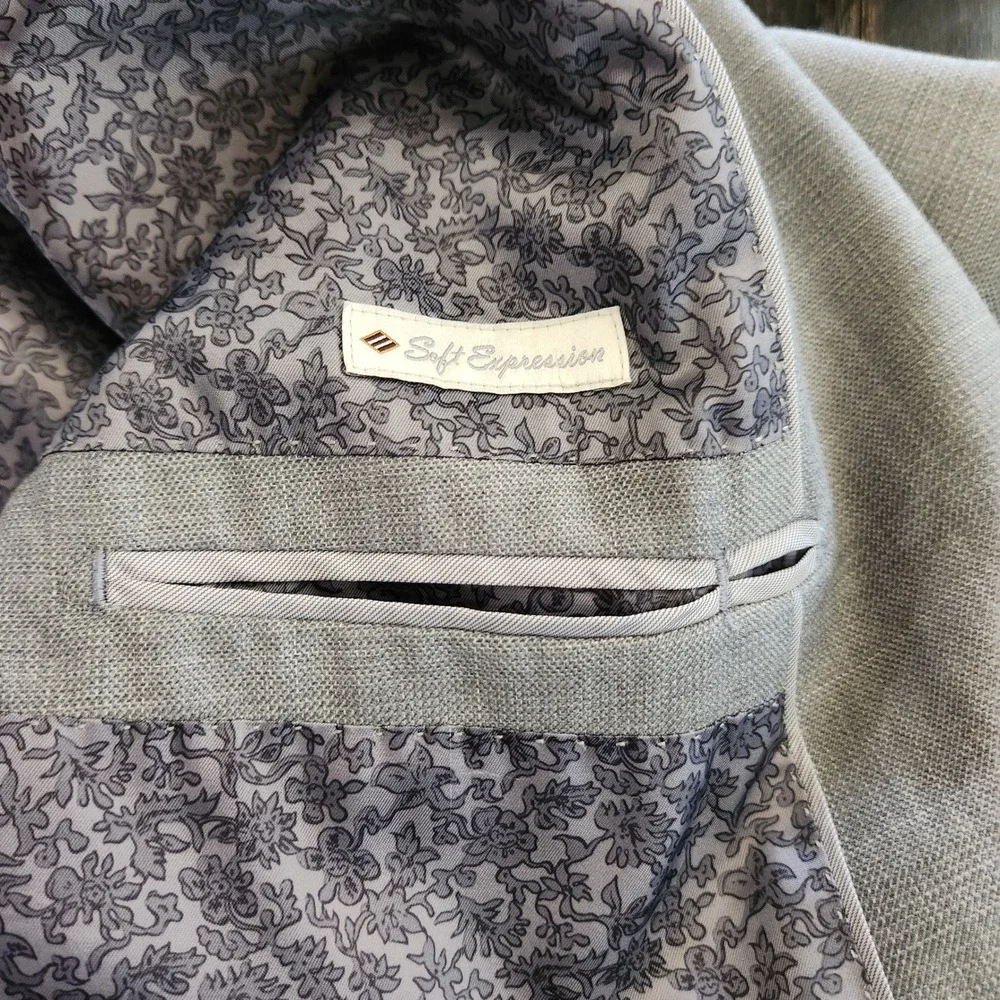 Joseph Abboud Heritage Mens 50R Windowpane Super 120s Wool Blazer Sport Coat
